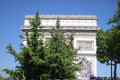 View of the Arc de Triomphe in Paris, in the nature